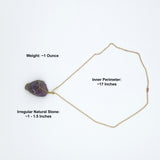 Fluorite Raw Stone Gold Necklace
