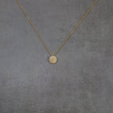 Circle Disc Tag Gold Necklace