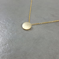 Circle Disc Tag Gold Necklace