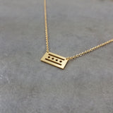 Chicago Flag Gold Necklace