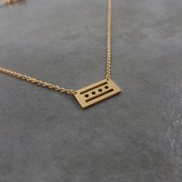Chicago Flag Gold Necklace