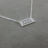 Chicago Flag Silver Necklace