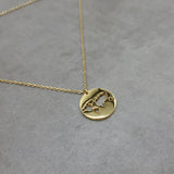 World Map Pendant Gold Necklace