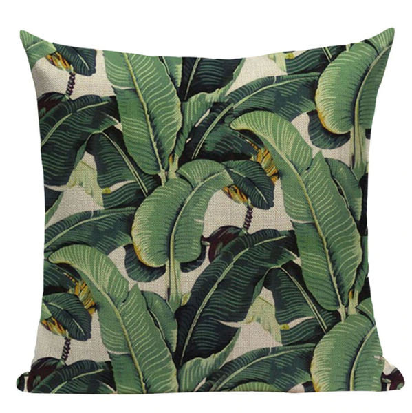 Green Leaf Rainforest Pillow Cover GL1