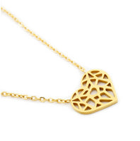 Gothic Heart Gold Necklace