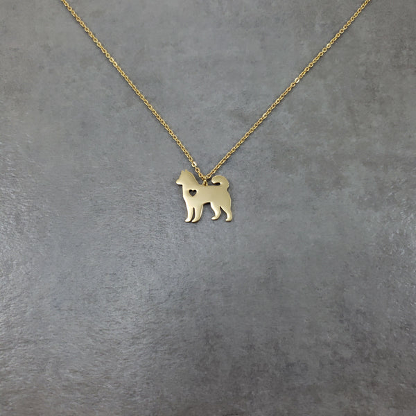 Husky Dog Gold Necklace
