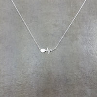 Heartbeat EKG Silver Necklace