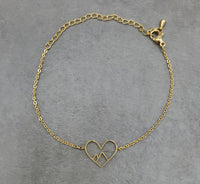 Mountain in Heart Gold Bracelet