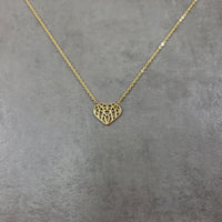 Gothic Heart Gold Necklace