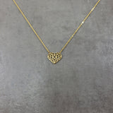 Gothic Heart Gold Necklace