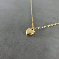 Tiny Heart Round Gold Necklace