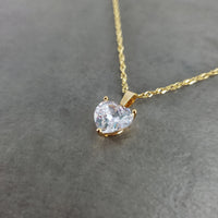 Tiny Heart CZ Gold Necklace
