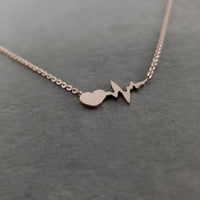 Heartbeat EKG Rose Gold Necklace