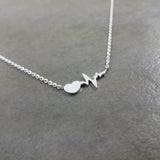 Heartbeat EKG Silver Necklace