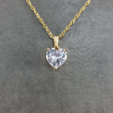 Tiny Heart CZ Gold Necklace