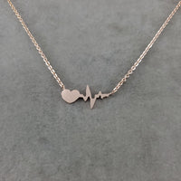 Heartbeat EKG Rose Gold Necklace