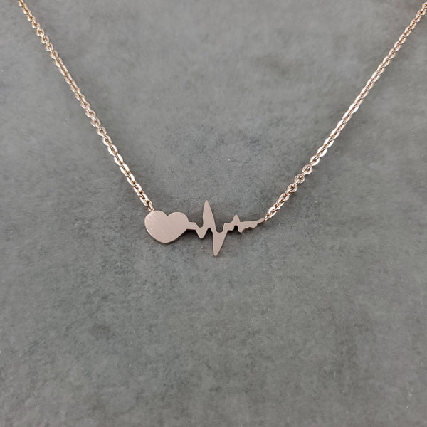 Rose gold sale heartbeat necklace