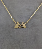 Hands Heart Gold Necklace