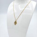 Hamsa Palm Gold Necklace