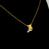 Top-hat and Mustache Gold Necklace