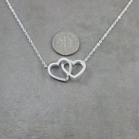 Heart Double Silver Necklace