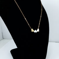 Three Heart Rose Gold Necklace
