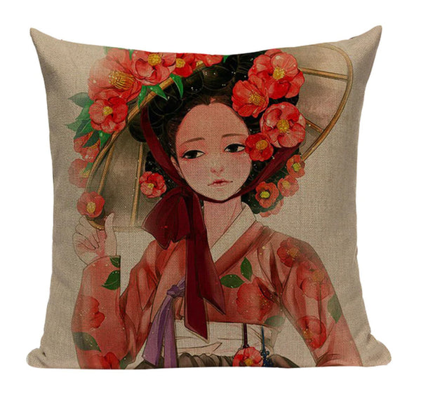Japanese Geisha Hat Pillow JP10