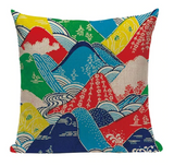 Japanese Colorful Mountains Pillow JP12