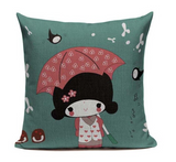 Japanese Umbrella Girl Pillow Cover JP18