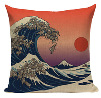 Sloth Waves Sunset Pillow JP24