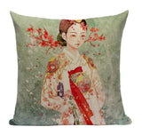 Japanese Geisha Blossom Pillow JP9