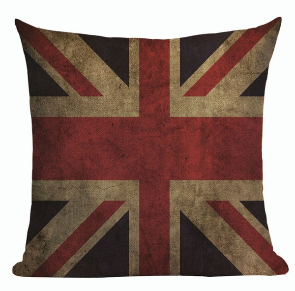 Vintage United Kingdom Flag Pillow Cover L11