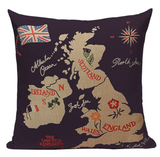 United Kingdom Map Pillow Cover L18