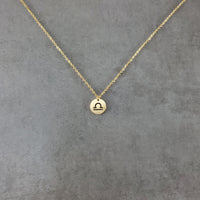 Libra Circle Tag Gold Necklace