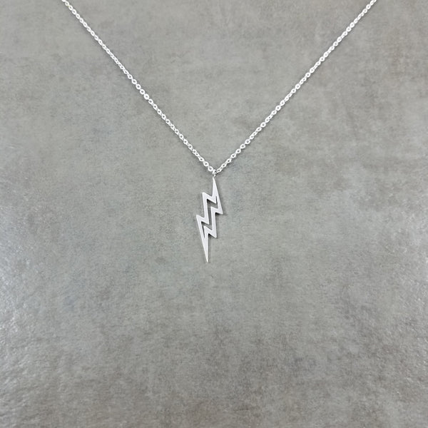Lightning Bolt Silver Necklace