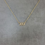 XO CZ Gold Necklace