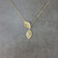 Double Leaf Gold Necklace