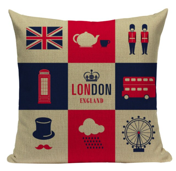 London England Squares Pillow Cover L25