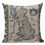 Brittania British Kingdom Map Pillow Cover L27