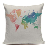 World Map Earth Globe Pillow Cover L29