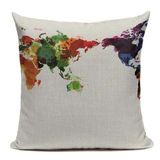 World Map Earth Globe Pillow Cover L31