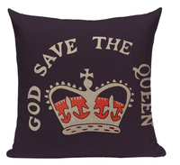 God Save The Queen Crown Flag Pillow Cover L32