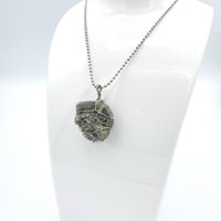 Labradorite Raw Stone Silver Necklace