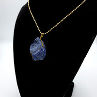 Lapis Lazuli Raw Stone Gold Necklace