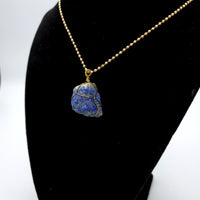 Lapis Lazuli Raw Stone Gold Necklace