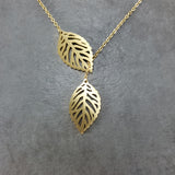 Double Leaf Gold Necklace