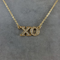 XO CZ Gold Necklace