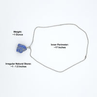 Lapis Lazuli Raw Stone Silver Necklace