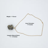 Labradorite Raw Stone Gold Necklace