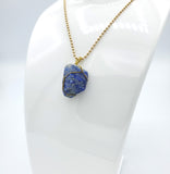 Lapis Lazuli Raw Stone Gold Necklace